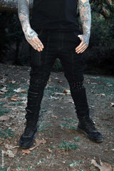 mens black distressed post-apocalyptic pants