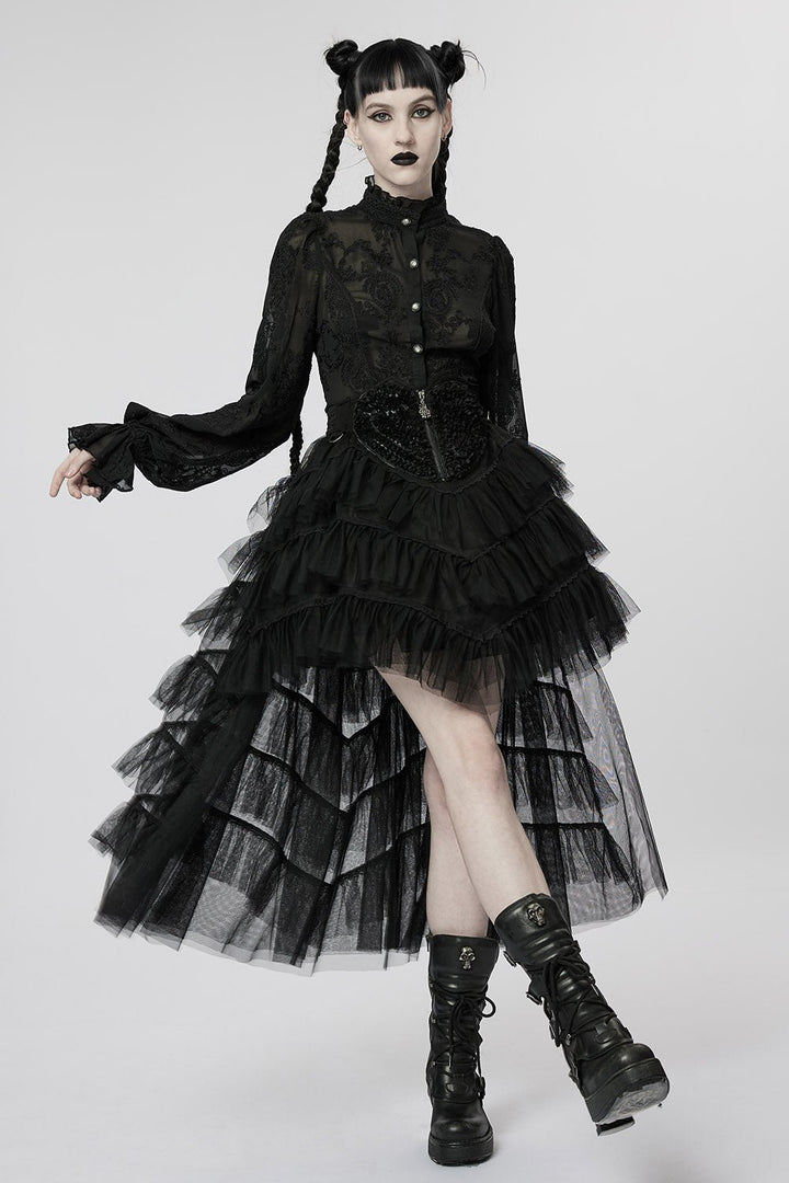 Black Tea Party Tulle Skirt [BLACK] - skirts - VampireFreaks - Punk Rave