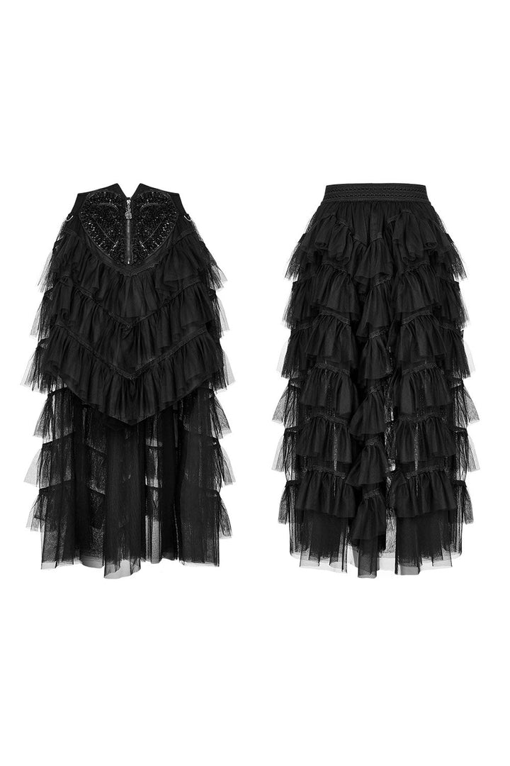 Black Tea Party Tulle Skirt [BLACK] - skirts - VampireFreaks - Punk Rave