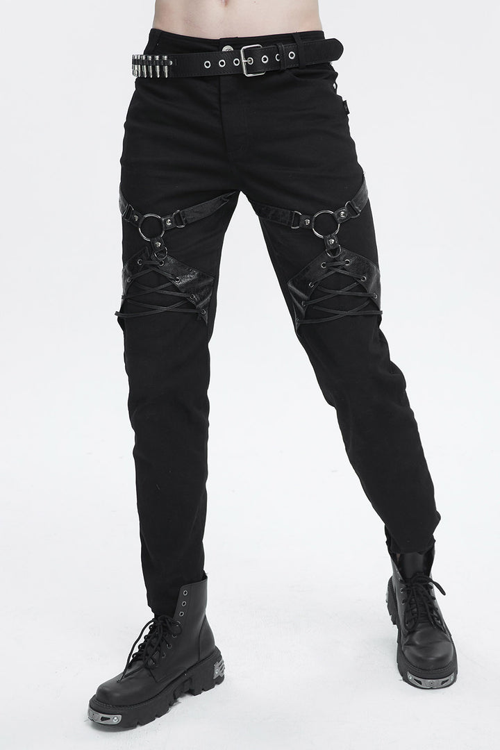 mens lace up trousers