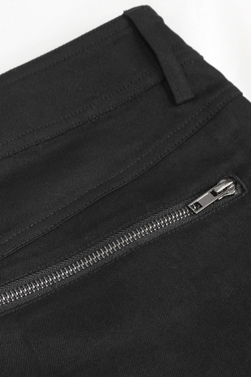 mens black pants with vegan leather straps