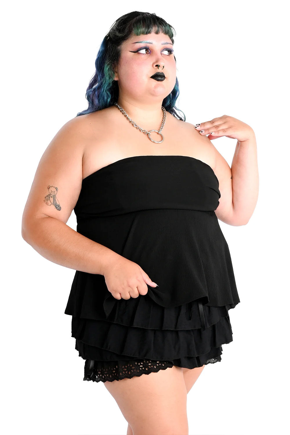 Foxblood womens black tube top