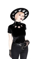 Black Velvet Moon Phases Top - womens tops - VampireFreaks - Restyle