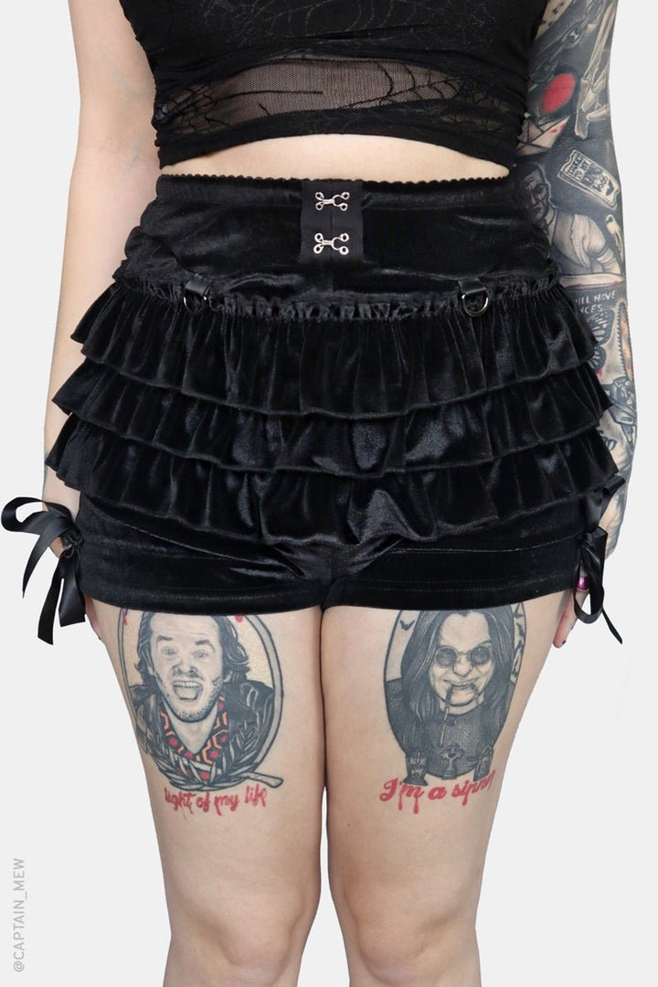 Black Velvet Rosemary Bloomers - womens bottoms - VampireFreaks - Forest Ink