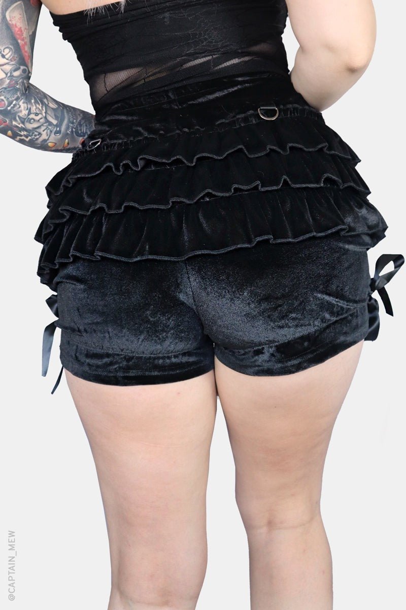 Black Velvet Rosemary Bloomers - womens bottoms - VampireFreaks - Forest Ink