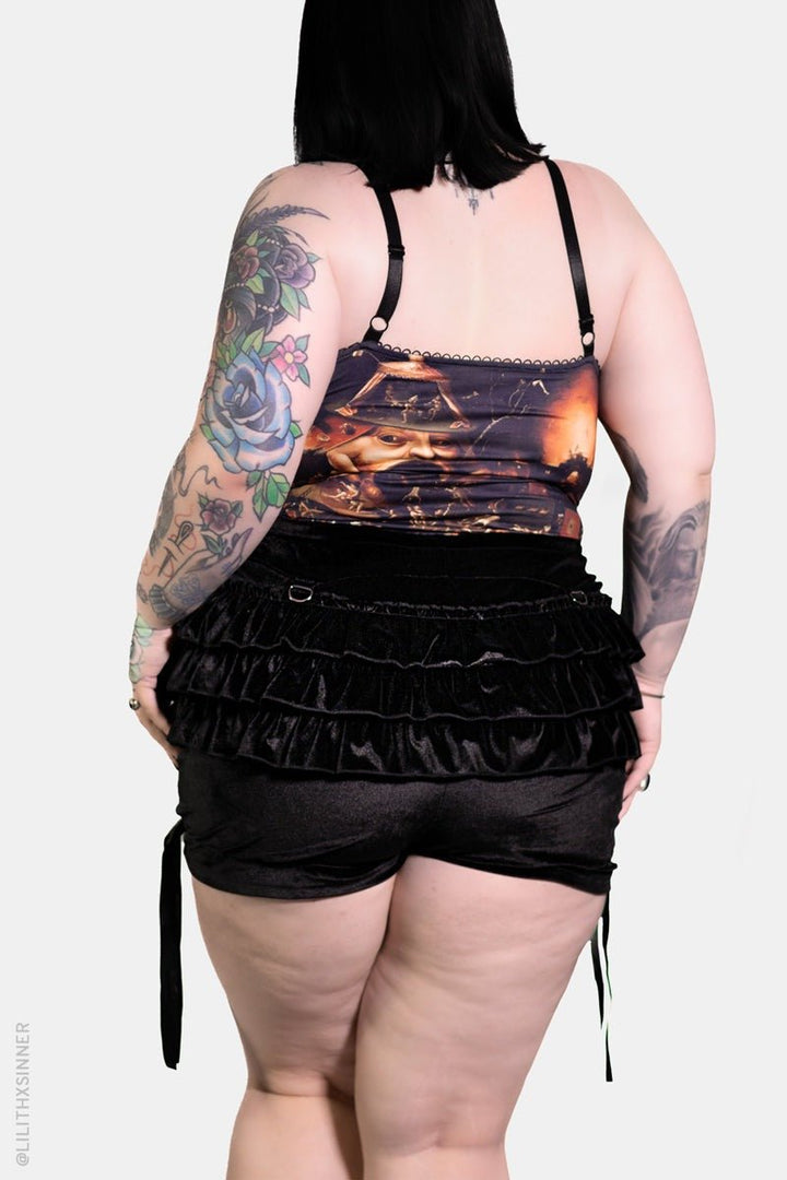 Black Velvet Rosemary Bloomers - womens bottoms - VampireFreaks - Forest Ink