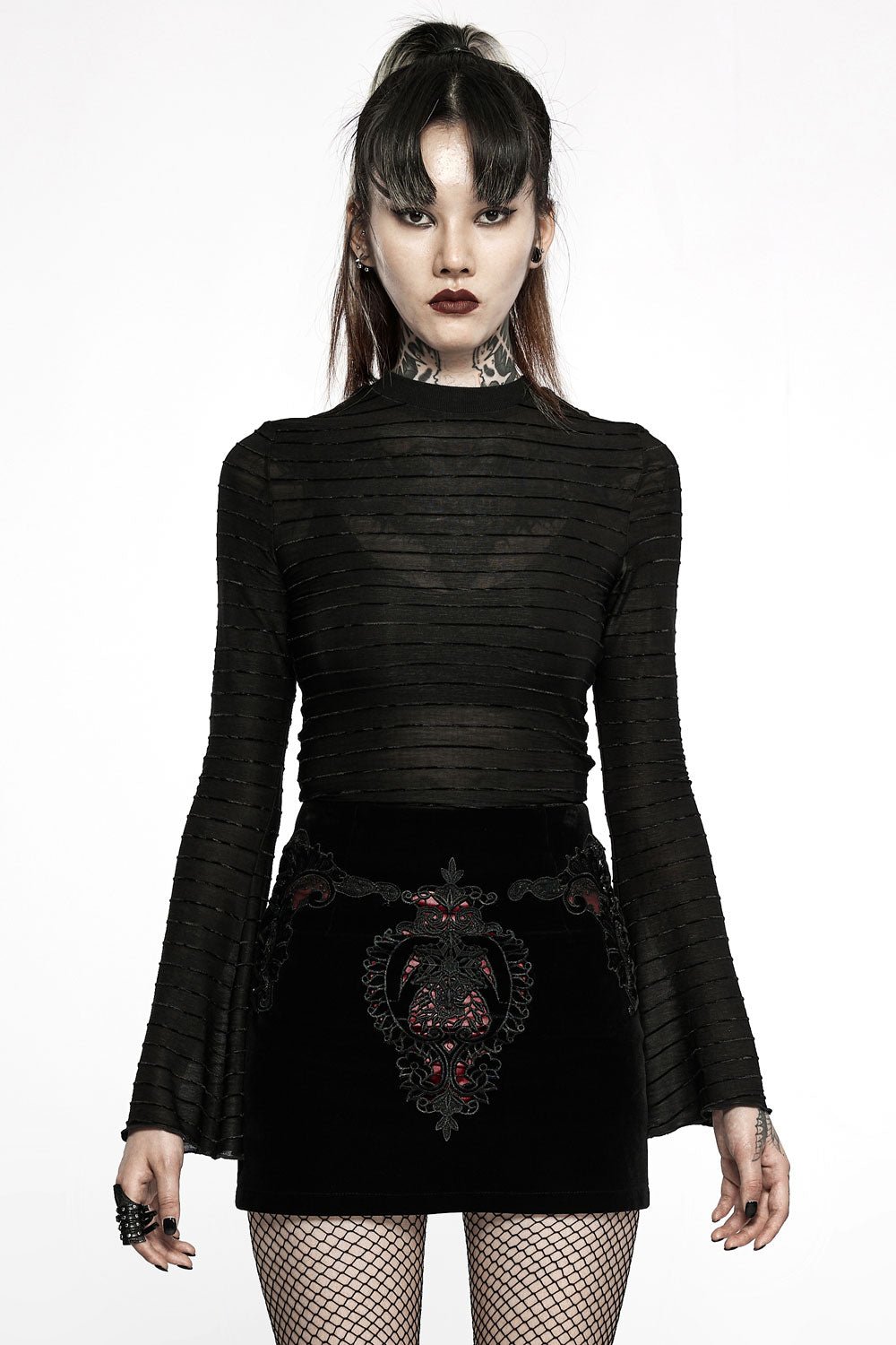 Black Velvet Vamp Mini Skirt - skirts - VampireFreaks - Punk Rave