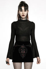 Black Velvet Vamp Mini Skirt - skirts - VampireFreaks - Punk Rave