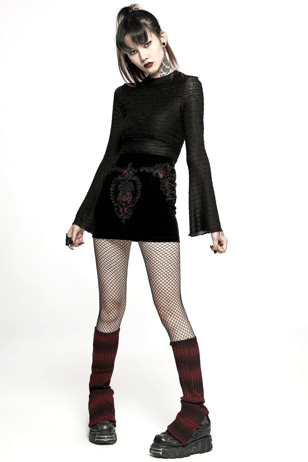 Black Velvet Vamp Mini Skirt - skirts - VampireFreaks - Punk Rave