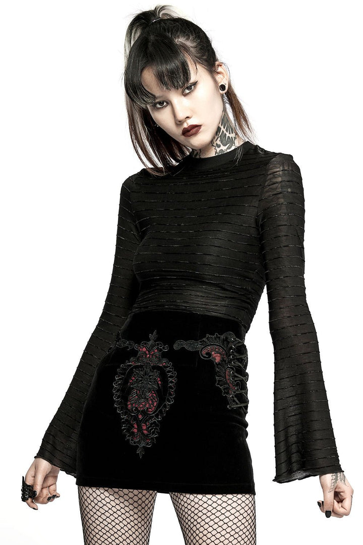 Black Velvet Vamp Mini Skirt - skirts - VampireFreaks - Punk Rave