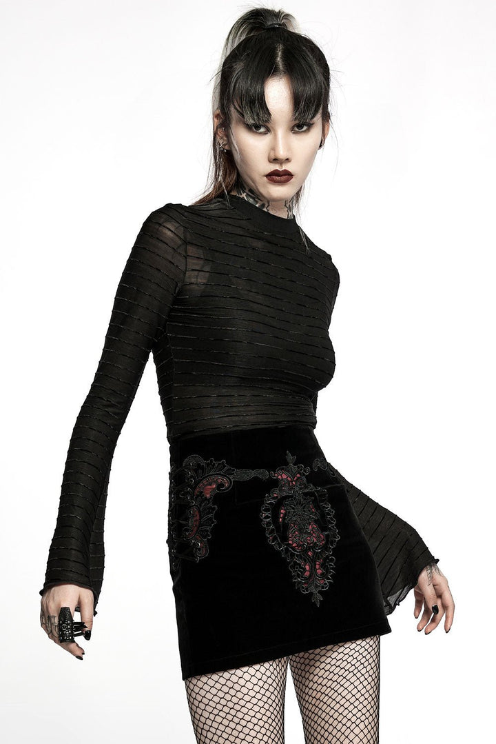 Black Velvet Vamp Mini Skirt - skirts - VampireFreaks - Punk Rave