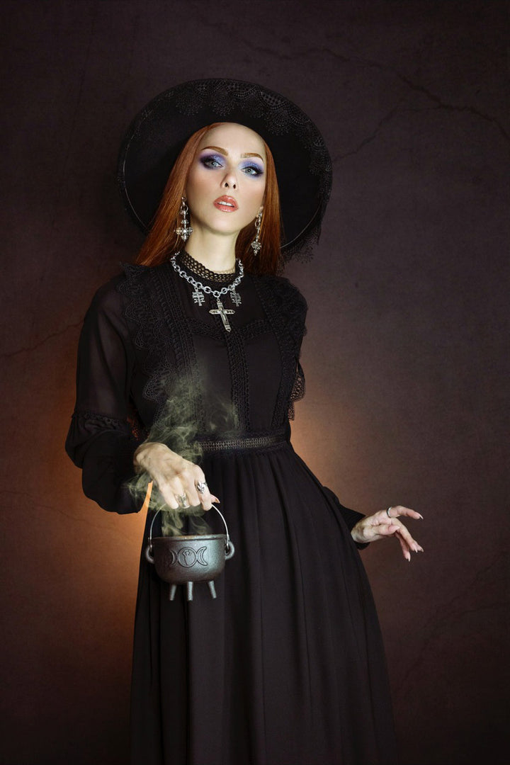 black autumn witch dress