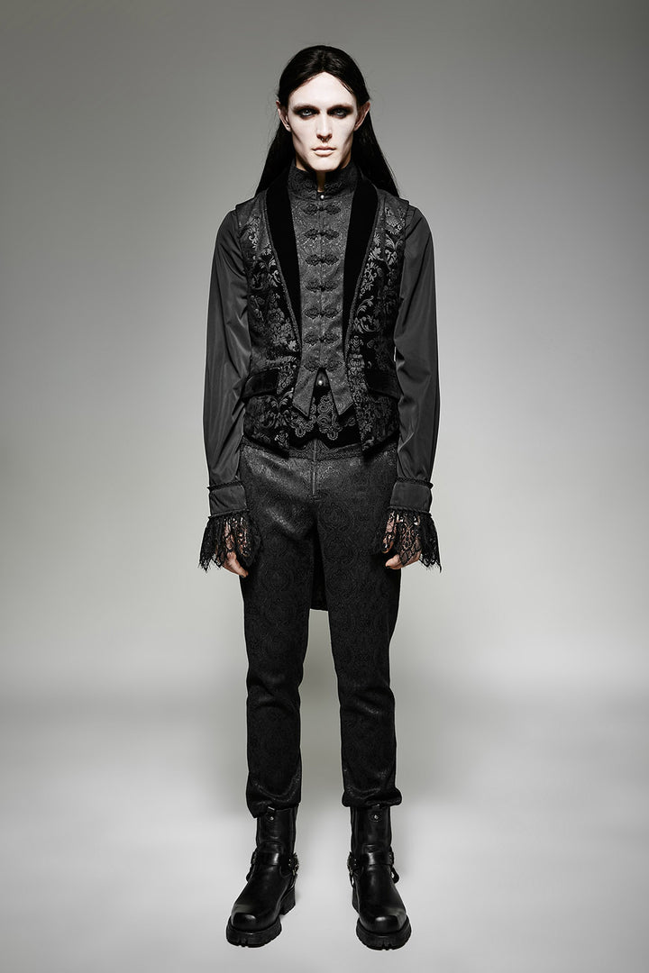 mens victorian goth long vest 