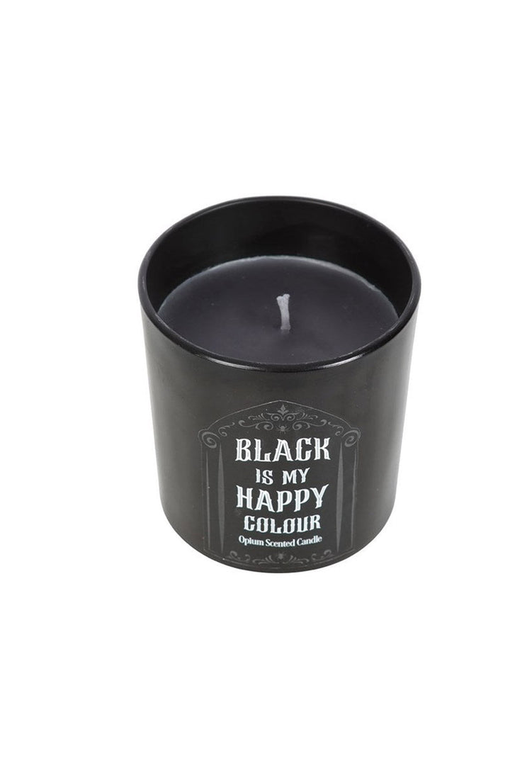 spooky black wax candle