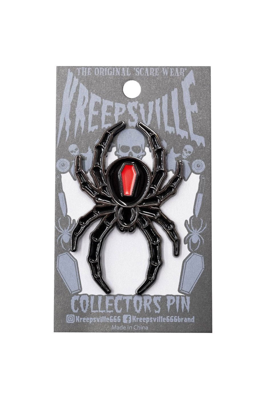 Black Widow Spider Enamel Pin - pins & patches - VampireFreaks - Kreepsville