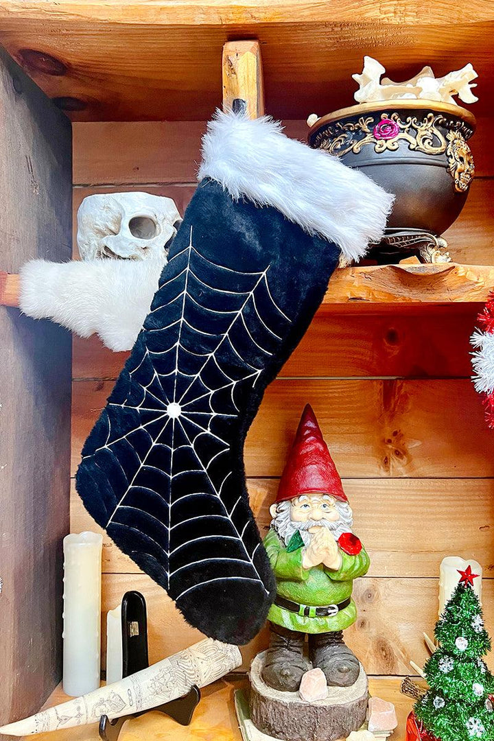 Black Widow Spiderweb Xmas Stocking - housewares - VampireFreaks - VampireFreaks