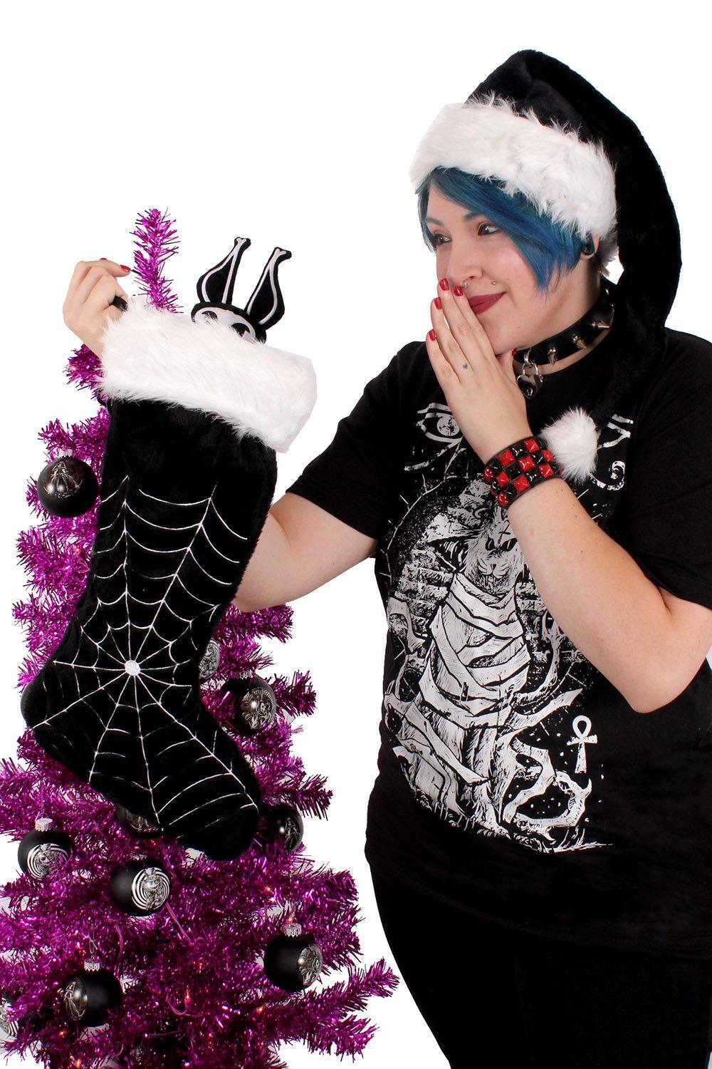 Black Widow Spiderweb Xmas Stocking - housewares - VampireFreaks - VampireFreaks