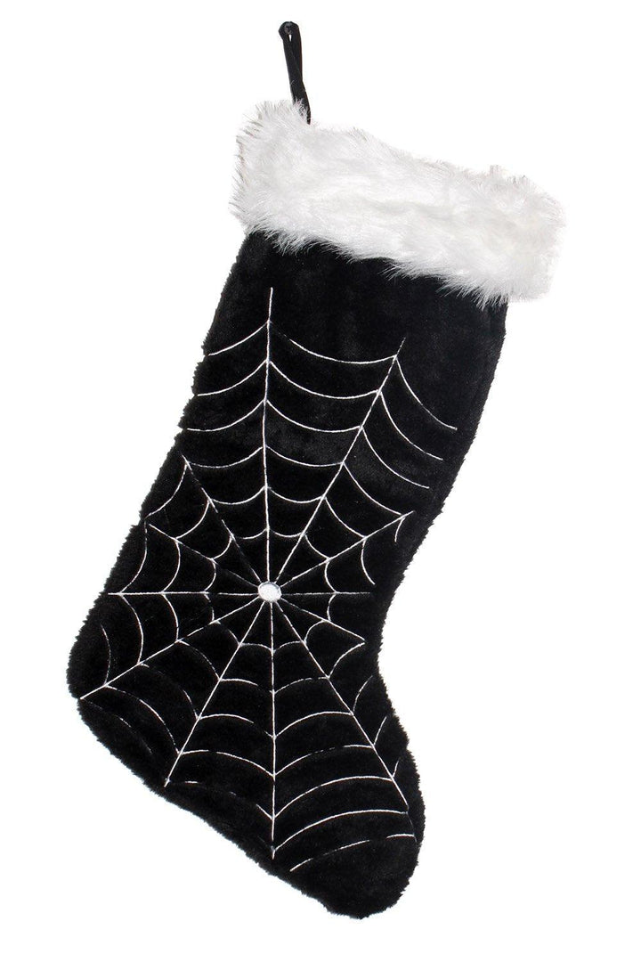 Black Widow Spiderweb Xmas Stocking - housewares - VampireFreaks - VampireFreaks