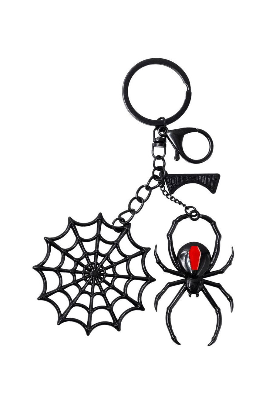 Black Widow Web Charm Keychain - jewelry - VampireFreaks - Kreepsville