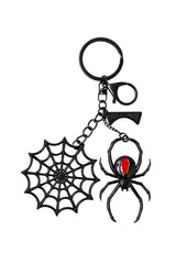 Black Widow Web Charm Keychain - jewelry - VampireFreaks - Kreepsville