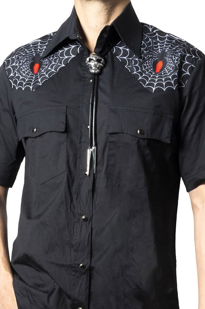 Black Widow Western Shirt - mens tops - VampireFreaks - Kreepsville