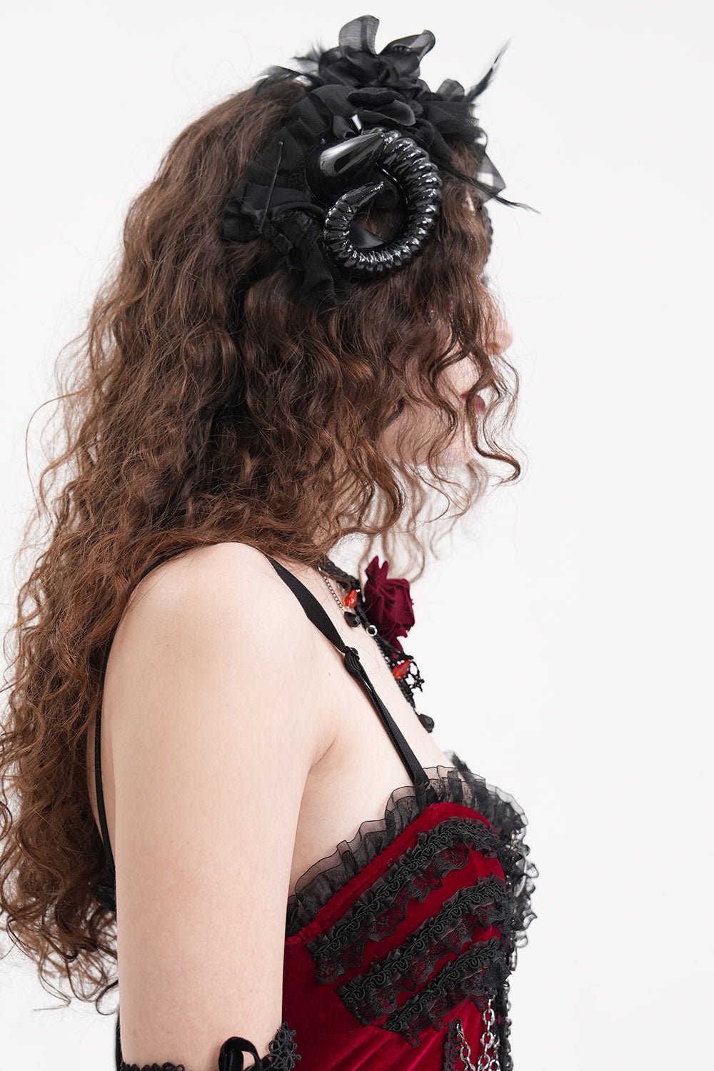 Black Witch Horned Headband - hats & scarves & headwear - VampireFreaks - Devil Fashion