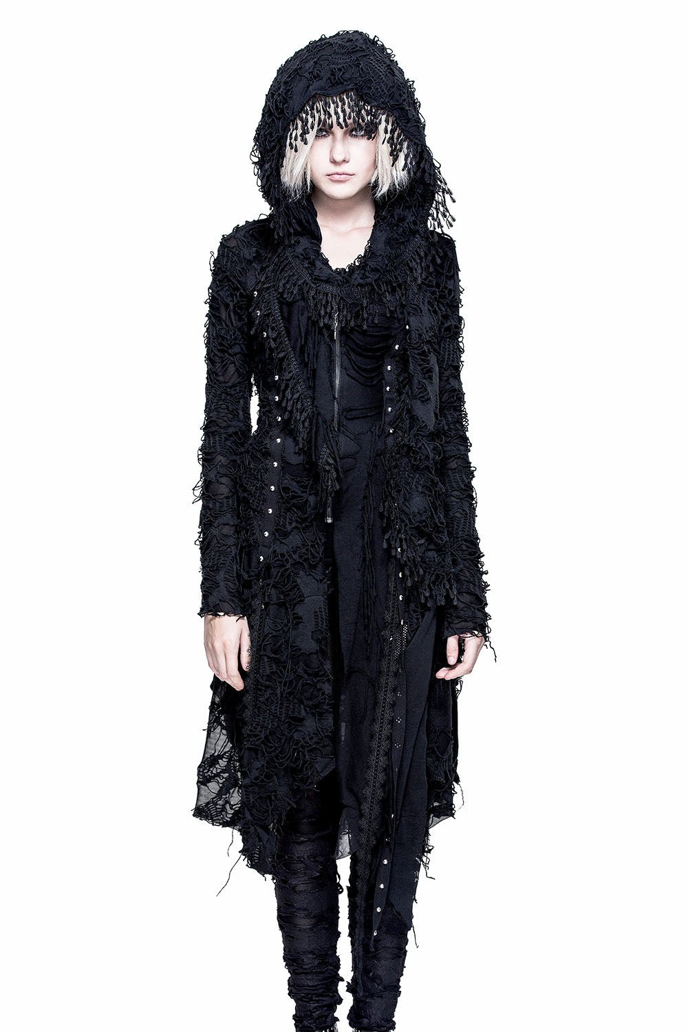 Black Witchery Tattered Cardigan - womens outerwear - VampireFreaks - Devil Fashion