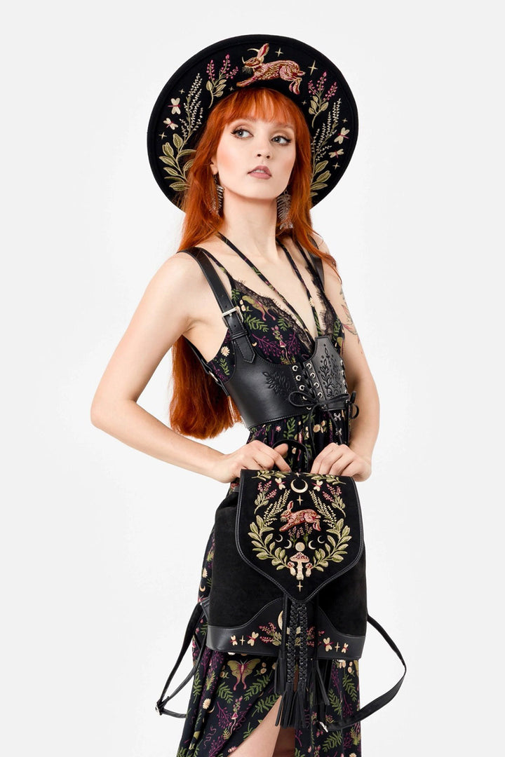wide brimmed flower hat