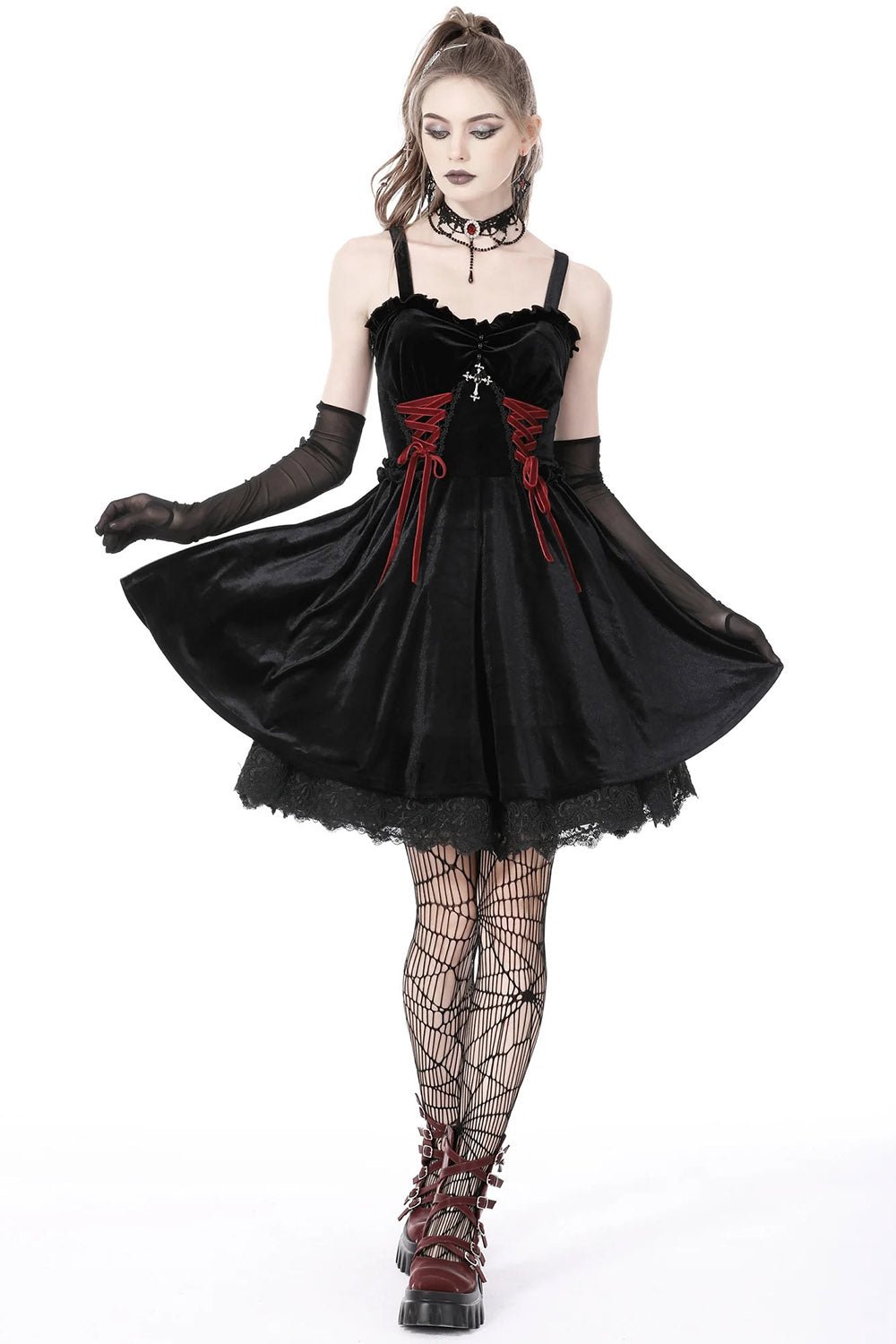 Blackhearted Velvet Dress - dresses - VampireFreaks - Dark In Love