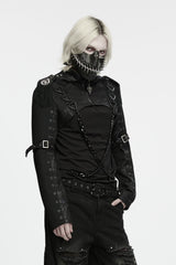 cutout jaw mask with metal teeth detail