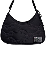 halloween grunge stitched purple bat black nylon handbag purse from Wicked Misfit