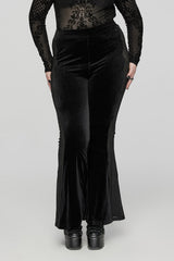 Blairwitch Black Velvet Bell Bottoms [Plus Size] - womens bottoms - VampireFreaks - Punk Rave
