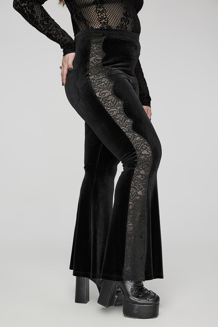 Blairwitch Black Velvet Bell Bottoms [Plus Size] - womens bottoms - VampireFreaks - Punk Rave