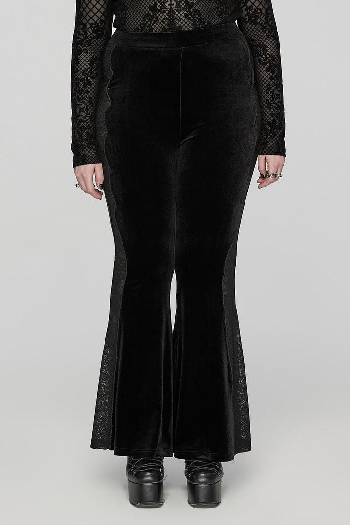 Blairwitch Black Velvet Bell Bottoms [Plus Size] - womens bottoms - VampireFreaks - Punk Rave