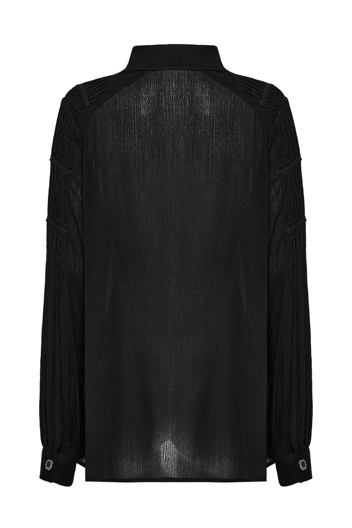 womens deep v-neck plunging neckline lace-up chest collared top