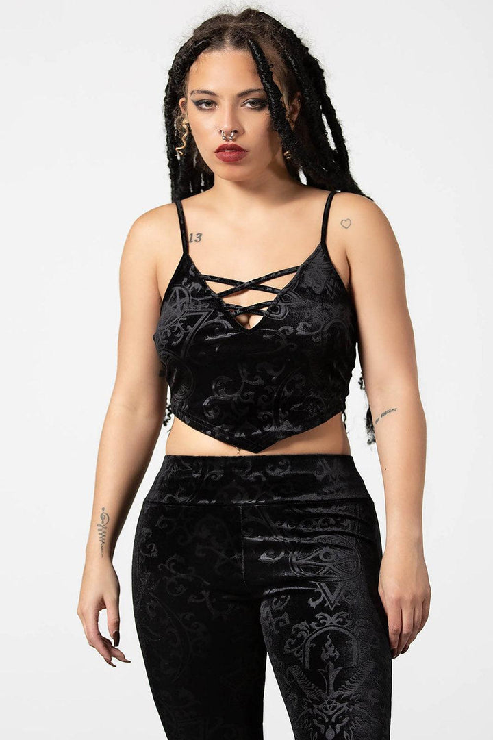 Blasphemia Strappy Top - womens tops - VampireFreaks - Killstar