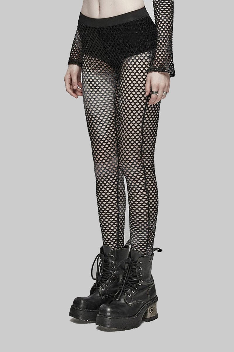 Bleached Bones Fishnet Leggings - womens bottoms - VampireFreaks - Punk Rave