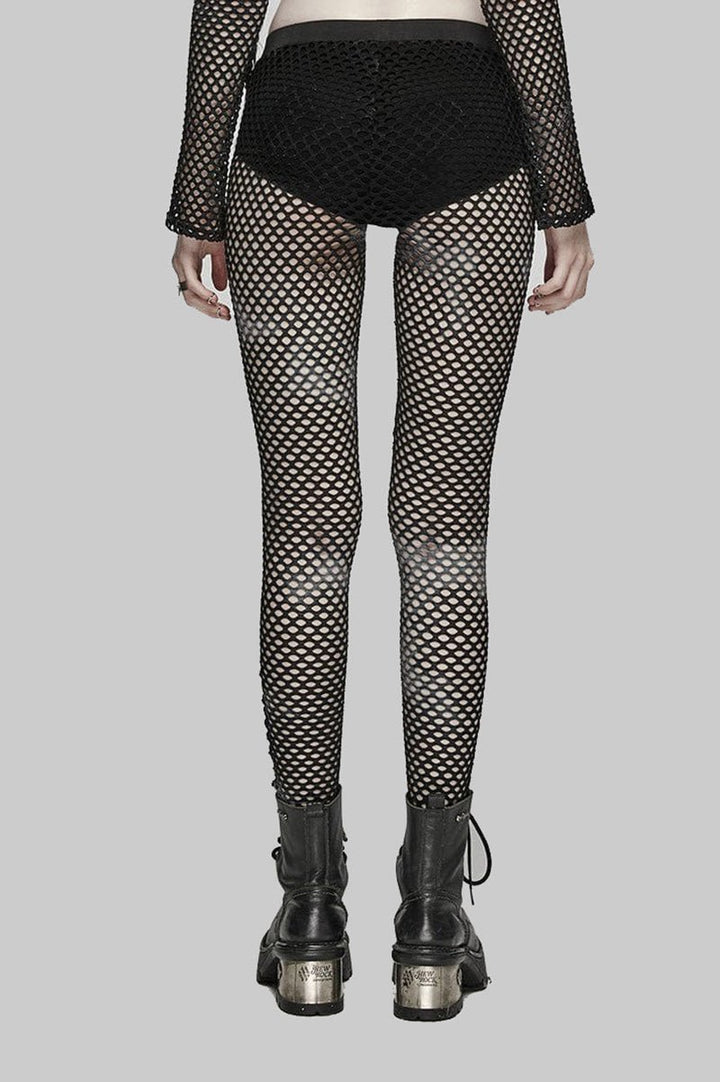 Bleached Bones Fishnet Leggings - womens bottoms - VampireFreaks - Punk Rave