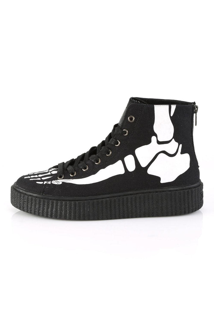 Bleached Bones High Tops [SNEEKER - 252 Sneakers] - mens shoes - VampireFreaks - Demonia