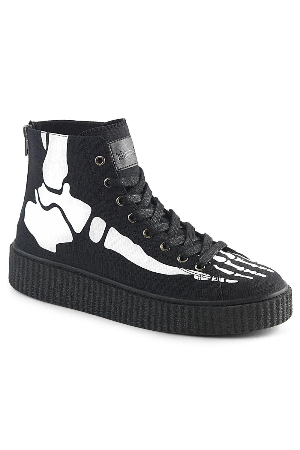 Bleached Bones High Tops [SNEEKER - 252 Sneakers] - mens shoes - VampireFreaks - Demonia