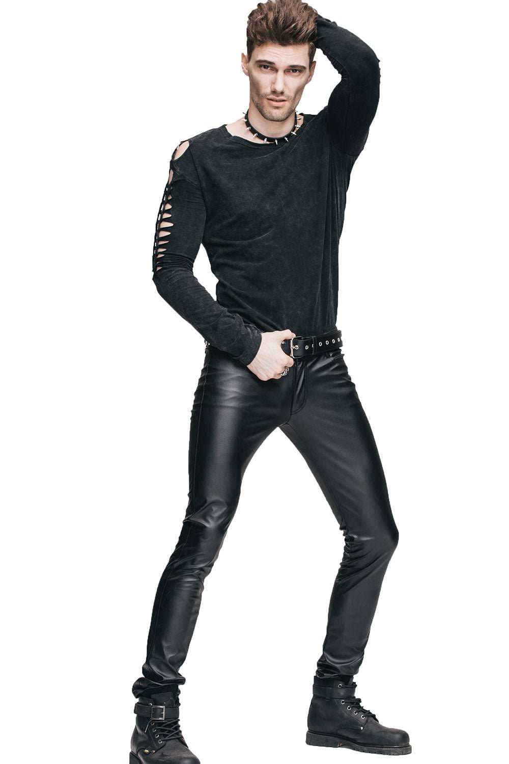 Bleak Legions Vegan Leather Pants - mens pants - VampireFreaks - Devil Fashion