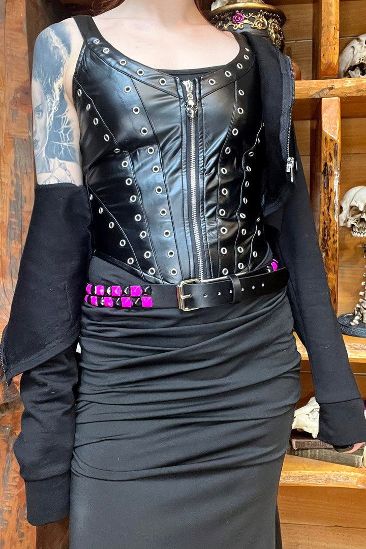 Bleed Pink Studded Belt [UNISEX] - belts - VampireFreaks - VampireFreaks