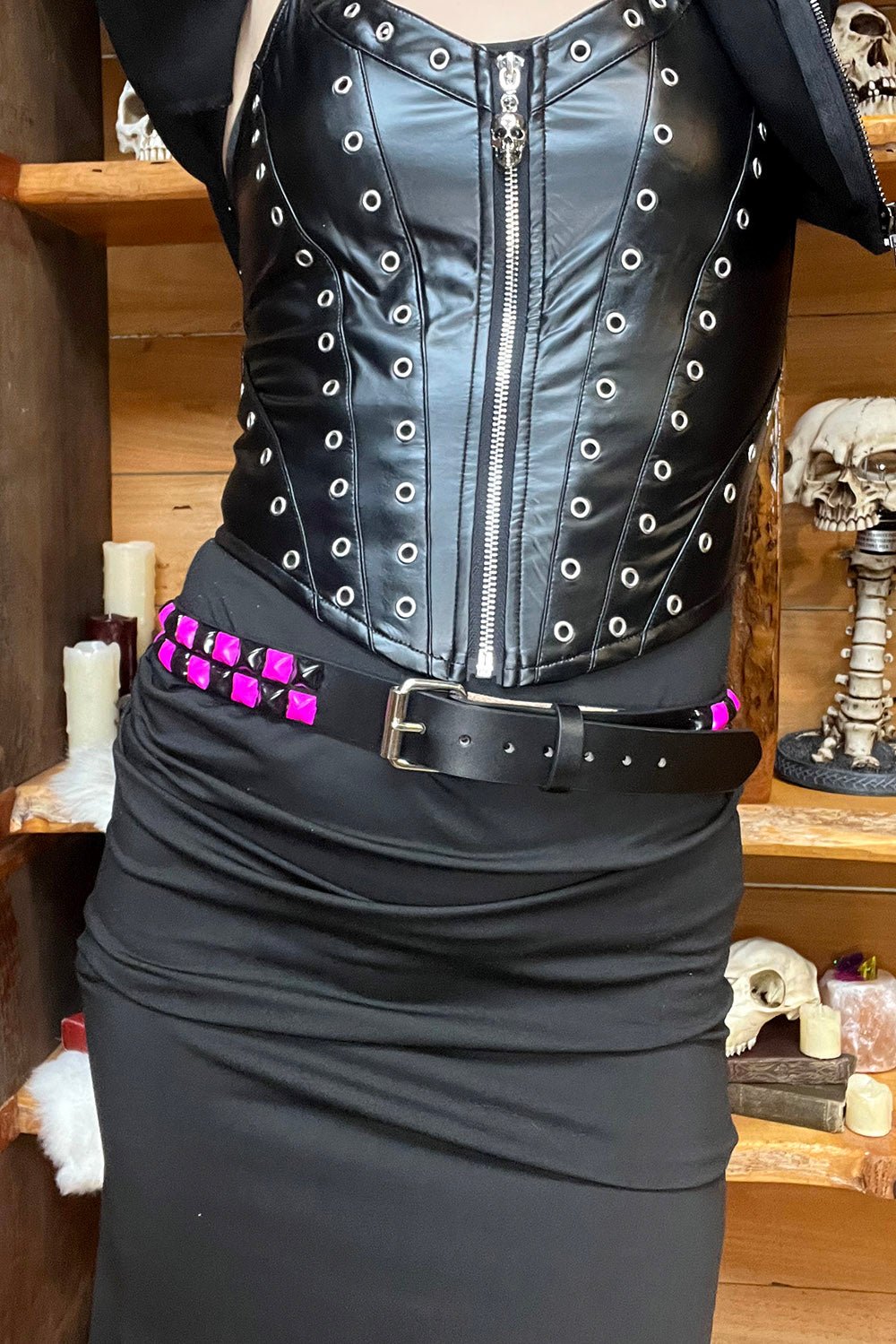 Bleed Pink Studded Belt [UNISEX] - belts - VampireFreaks - VampireFreaks