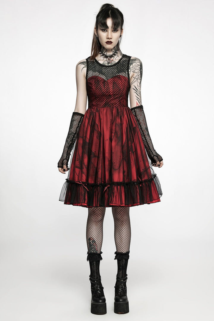 Bleeding Baby Doll Dress Set [RED/BLACK] - dresses - VampireFreaks - Punk Rave