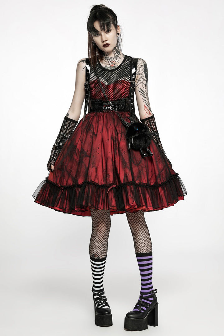 Bleeding Baby Doll Dress Set [RED/BLACK] - dresses - VampireFreaks - Punk Rave