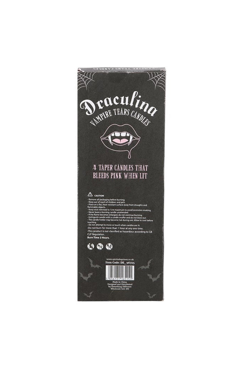 wax black and pink pastel goth candle set for candelabra box