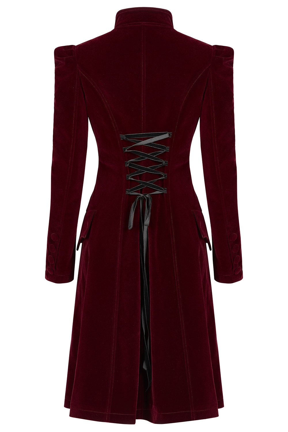 Bleeding Rose Velvet Coat [RED] - womens outerwear - VampireFreaks - Punk Rave