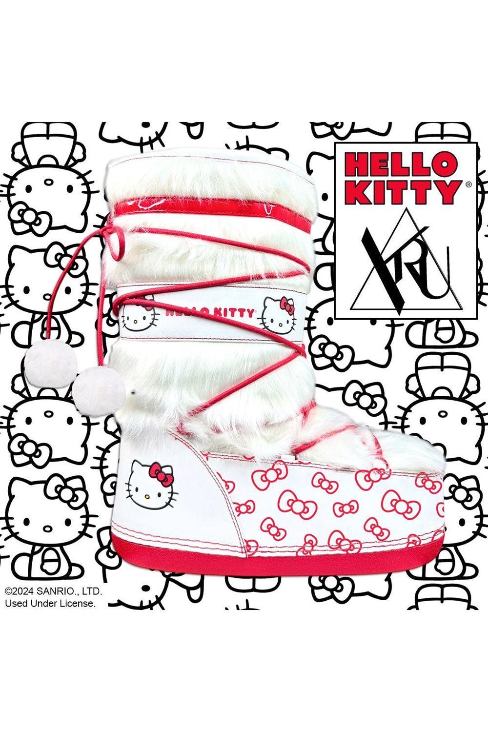 Blizz Hello Kitty Snow Boots [White/Red] - womens shoes - VampireFreaks - YRU