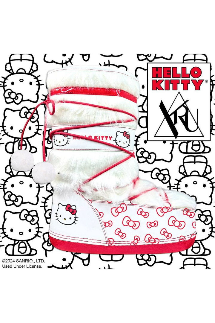 Blizz Hello Kitty Snow Boots [White/Red] - womens shoes - VampireFreaks - YRU