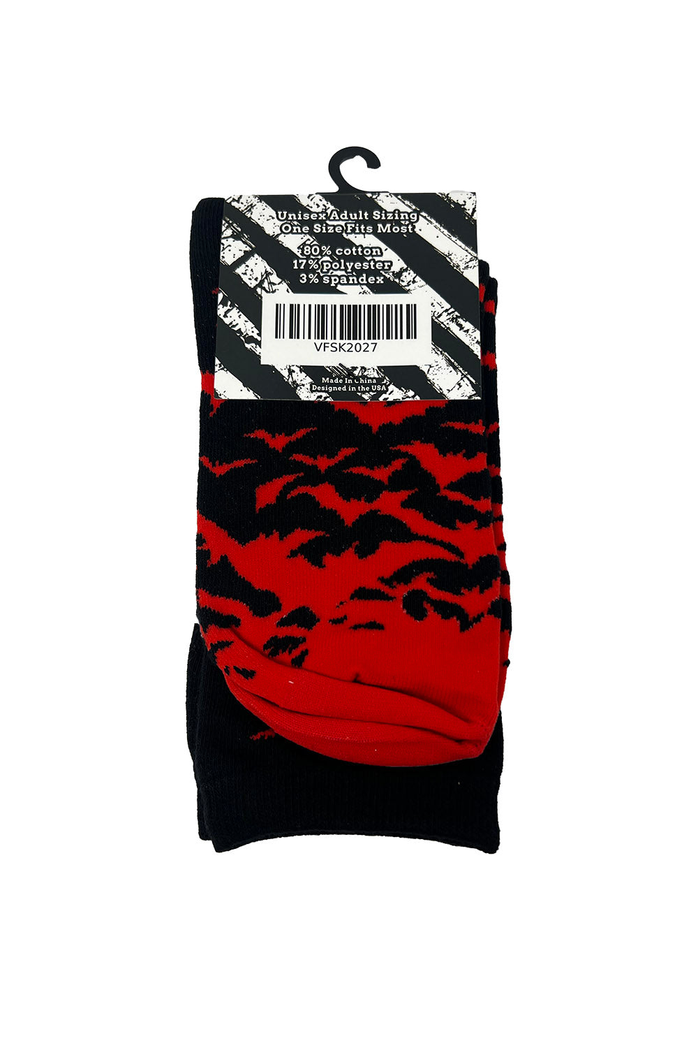 emo black and red knitted bat socks by vampirefreaks in gothic packaging 